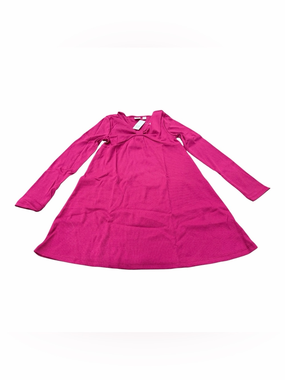 Gap Girls Ribbed Bow Dress, Size Medium (8), Long Sleeve, Pink, NEW